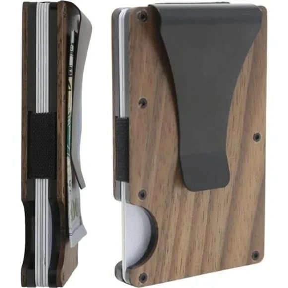 Minimalist Slim Wallet for Men – RFID Blocking – Metal Wallet With Money Clip - Picture 1 of 4